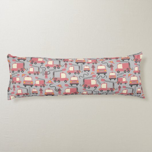 Red Firetrucks Firefighter Kinder Lichaamskussen (Achterkant)