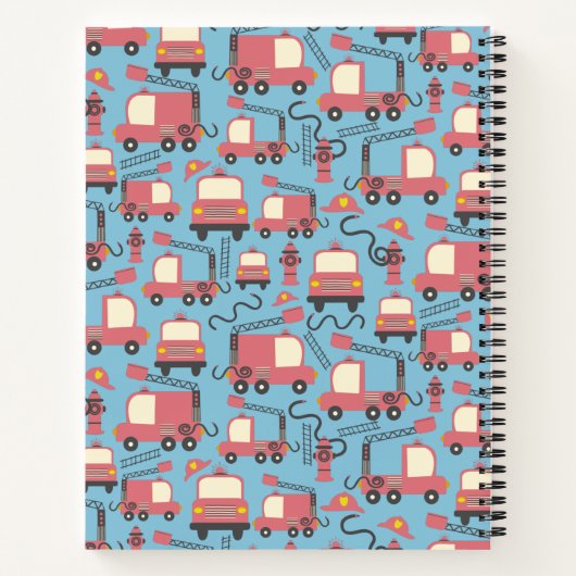 Red Firetrucks Firefighter Kinder Notitieboek (Achterkant)