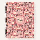 Red Firetrucks Firefighter Kinder Notitieboek (Voorkant)