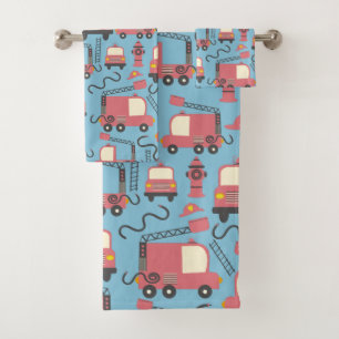 Red Firetrucks Firefighter Kinder reddingsvoertuig Bad Handdoek