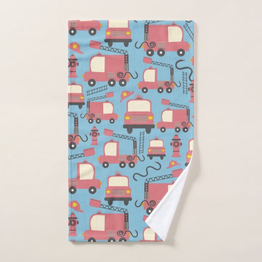 Red Firetrucks Firefighter Kinder reddingsvoertuig Bad Handdoek (Handdoek)