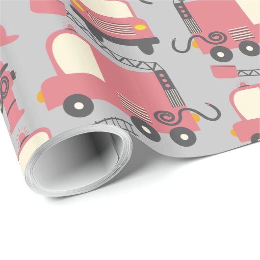 Red Firetrucks Firefighter Kinder reddingsvoertuig Cadeaupapier (Rol Hoek)