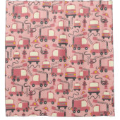 Red Firetrucks Firefighter Kinder reddingsvoertuig Douchegordijn (Voorkant)