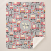 Red Firetrucks Firefighter Kinder Sherpa Deken (Voorkant)