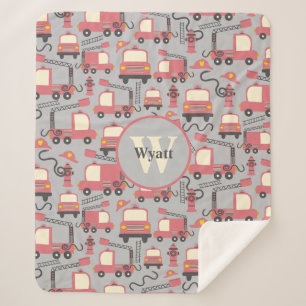 Red Firetrucks Firefighter Kinder Sherpa Deken