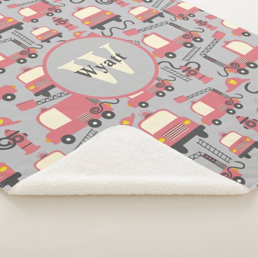 Red Firetrucks Firefighter Kinder Sherpa Deken (3/4)