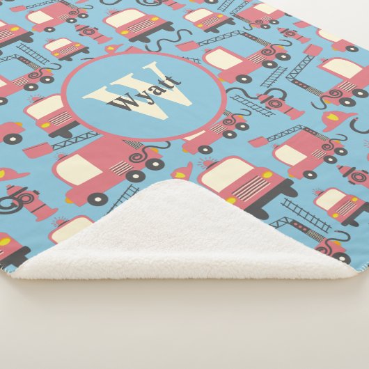 Red Firetrucks Firefighter Kinder Sherpa Deken (3/4)