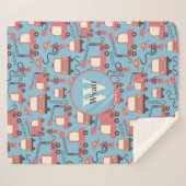 Red Firetrucks Firefighter Kinder Sherpa Deken (Voorkant (horizontaal))