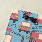 Red Firetrucks Firefighter Kinder Strandlaken (In situ)