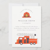 Red Firevrachtwagen Engine Kinder elke zondag uitn Bedankkaart (Voorkant)