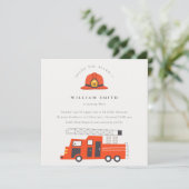 Red Firevrachtwagen Engine Kinder elke zondag uitn Bedankkaart (Staand voorkant)