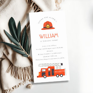 Red Firevrachtwagen Engine Kinder elke zondag uitn Bedankkaart