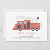 Red Firevrachtwagen Firefighter Boy Birthday Kaart (Voorkant)