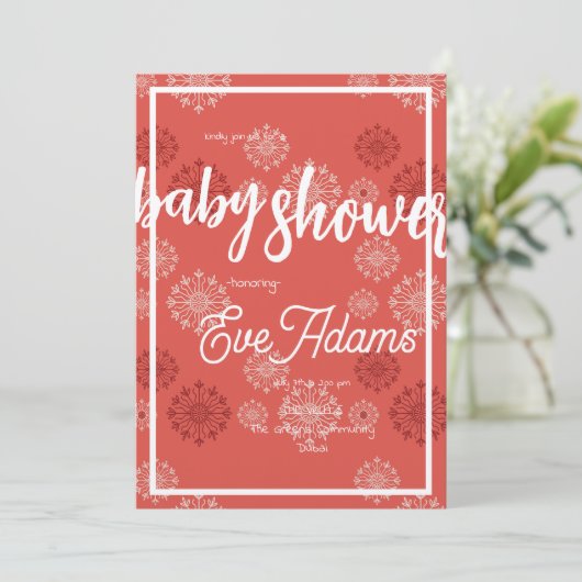 Red Fireworks Baby shower Invitation Kaart (Staand voorkant)