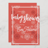 Red Fireworks Baby shower Invitation Kaart (Voorkant / Achterkant)