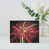 Red Fireworks Briefkaart (Staand voorkant)