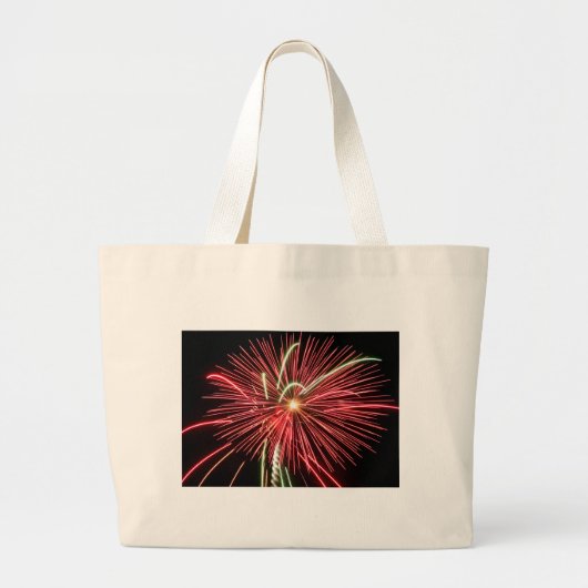 Red Fireworks Grote Tote Bag (Voorkant)