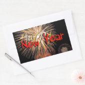 Red Fireworks Happy New Year 2024 R Sticker (Envelop)