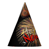 Red Fireworks Happy New Year 2025 Party Pet Feesthoedjes (Links)