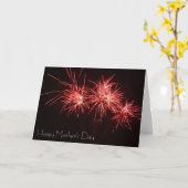 Red Fireworks-Moederdag Kaart (Gele Bloem)