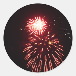 Red Fireworks Ronde Sticker