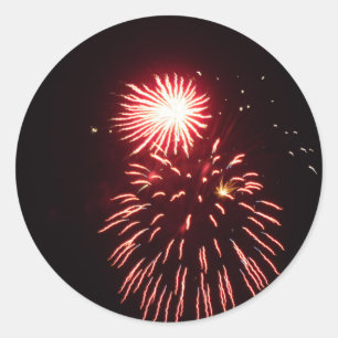 Red Fireworks Ronde Sticker