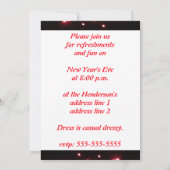 Red Fireworks Uitnodigingen voor nieuwjaarsviering (Achterkant)