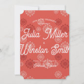 Red Fireworks Wedding Kaart (Voorkant)