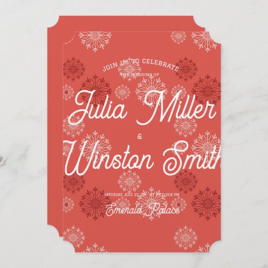 Red Fireworks Wedding Kaart (Voorkant / Achterkant)