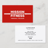 Red Fitness Personal Trainer Training Visitekaartje (Voorkant / Achterkant)