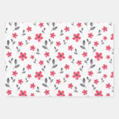 Red Five Petal Waterverf Flowers Inpakpapier Vel (Voorkant 2)
