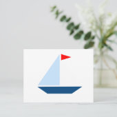 Red Flag Sail Boat Briefkaart (Staand voorkant)