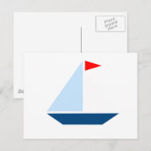 Red Flag Sail Boat Briefkaart (Voorkant / Achterkant)