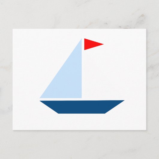 Red Flag Sail Boat Briefkaart (Voorkant)