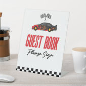 Red Flame Race Auto Gast Boek Party Reclamebord Met Voetstuk (Insitu)