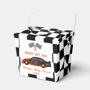 Red Flame Race Auto Ready Set Go Baby shower Bedankdoosjes