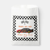 Red Flame Race Auto Ready Set Go Baby shower Bedankzakje (Voorkant)