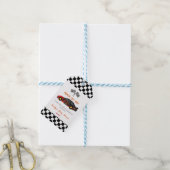 Red Flame Race Auto Ready Set Go Baby shower Cadeaulabel (Met Touw)