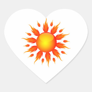 Red Flame Sun Ecology Graphic.png Hart Sticker