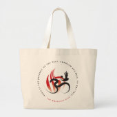 Red Flame Yoga en moderne zen kalligrafie om Aum Grote Tote Bag (Voorkant)