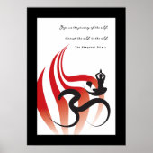 Red Flame Yoga en moderne zen kalligrafie om Aum Poster (Voorkant)