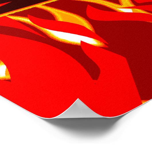 Red Flames BBQ Art Print (Hoek)