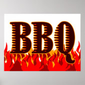 Red Flames BBQ Art Print (Voorkant)