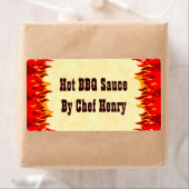 Red Flames BBQ Custom Canning Labels (Insitu)