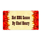 Red Flames BBQ Custom Canning Labels (Voorkant)