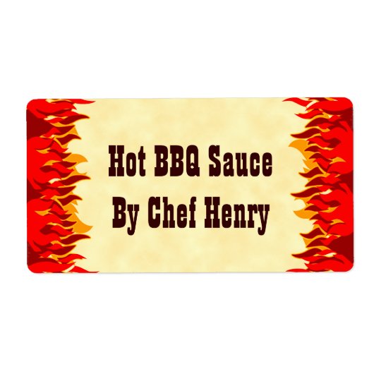 Red Flames BBQ Custom Canning Labels (Voorkant)