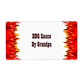 Red Flames BBQ Custom Canning Labels (Voorkant)