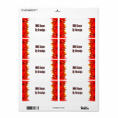 Red Flames BBQ Custom Canning Labels (Full Sheet)
