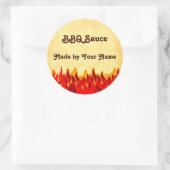 Red Flames BBQ Editable Ronde Sticker (Tas)