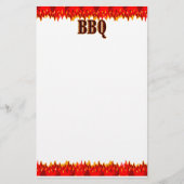 Red Flames BBQ Gezegde Briefpapier (Voorkant)